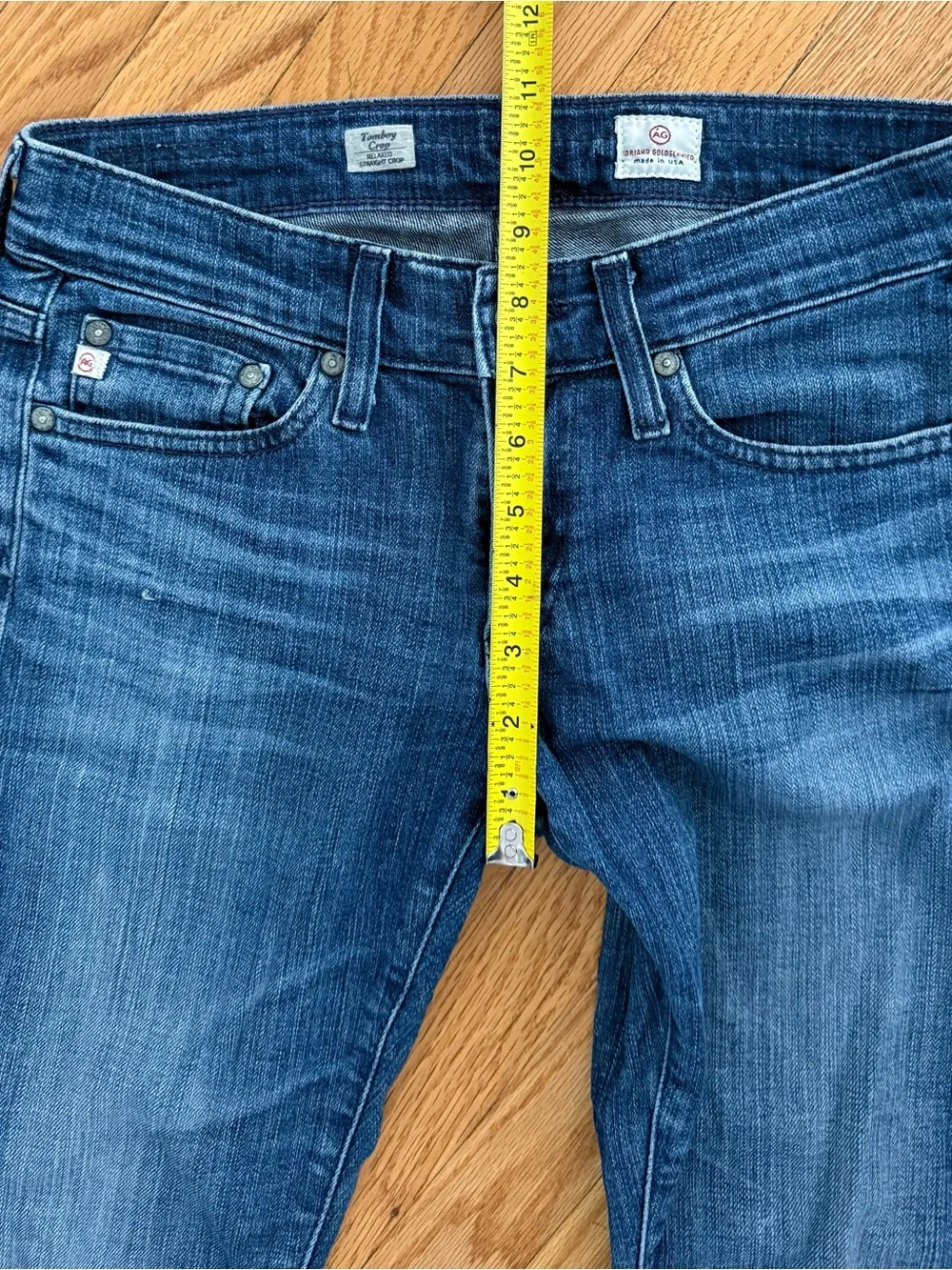 AG Adriano Goldschmied Tom Boy Relaxed Straight Jeans in Distressed Blue - Picture 6 of 9